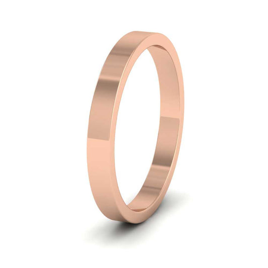 18ct Rose Gold 2.5mm Flat Shape Extra Heavy Weight Wedding Ring
