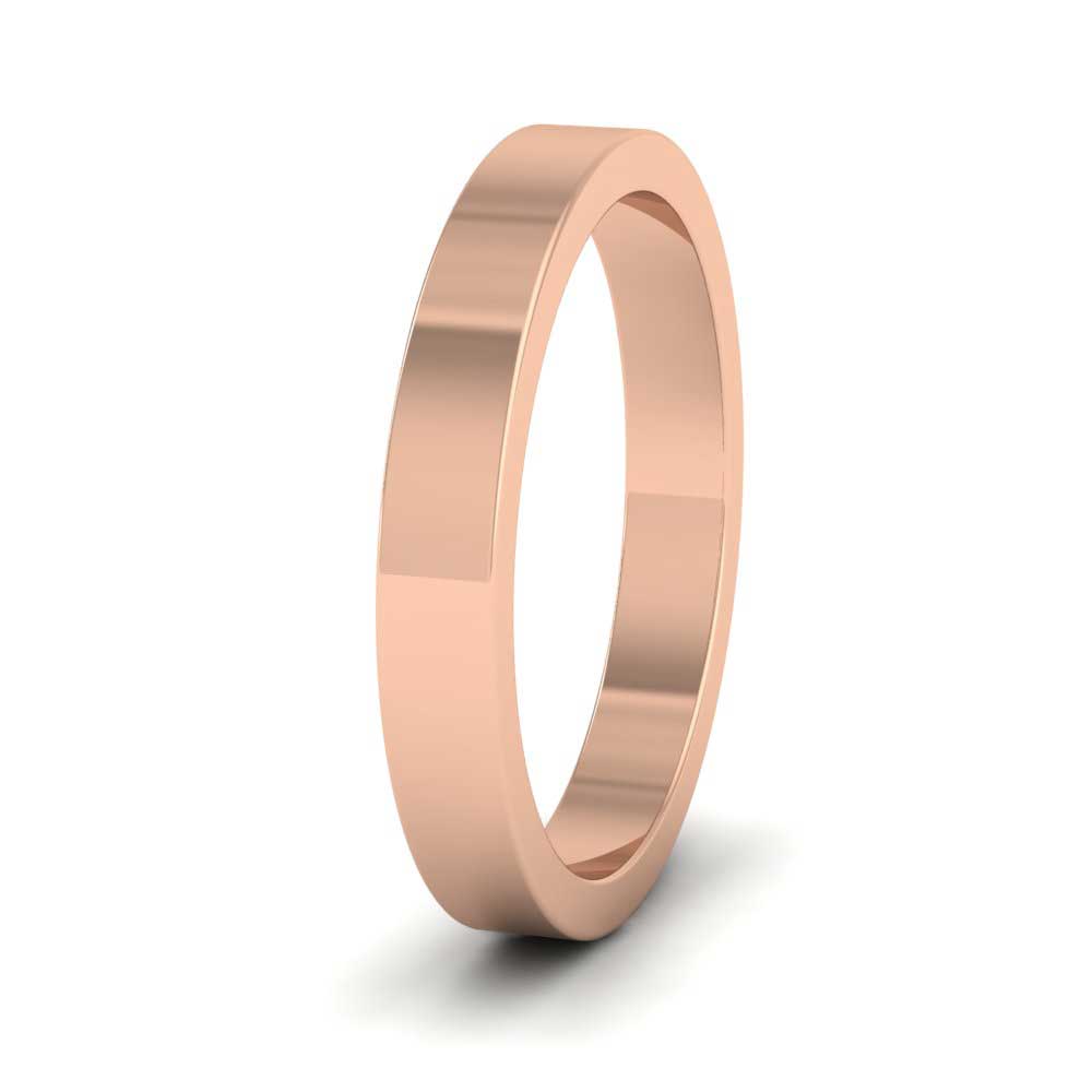 9ct Rose Gold 3mm Flat Shape Super Heavy Weight Wedding Ring