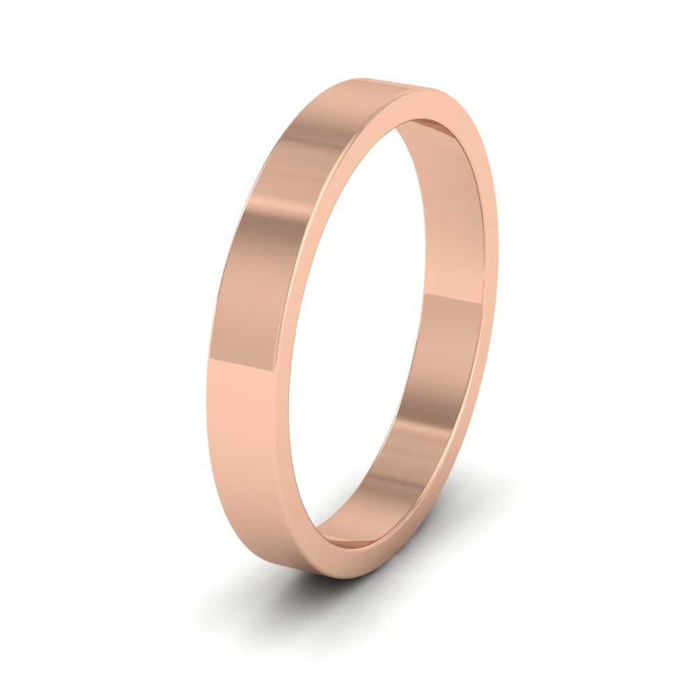 9ct Rose Gold 3mm Flat Shape Extra Heavy Weight Wedding Ring
