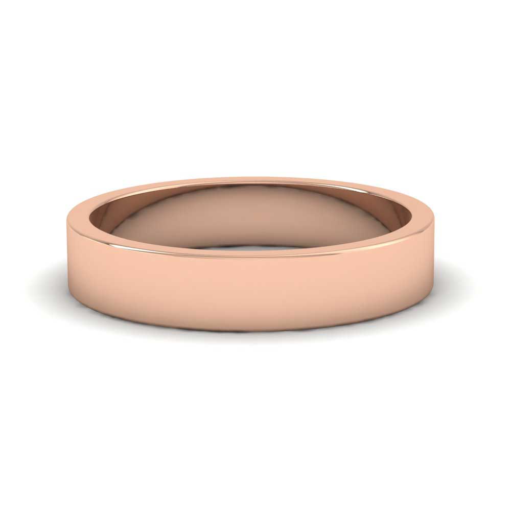 9ct Rose Gold 4mm Flat Shape Extra Heavy Weight Wedding Ring Down View