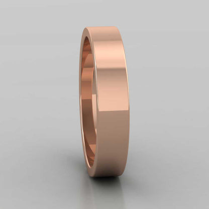 9ct Rose Gold 4mm Flat Shape Extra Heavy Weight Wedding Ring Right View