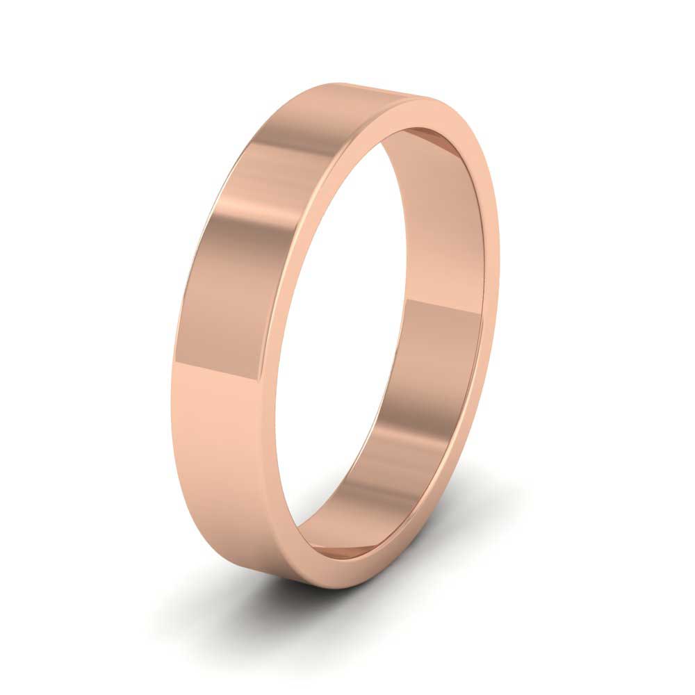9ct Rose Gold 4mm Flat Shape Extra Heavy Weight Wedding Ring