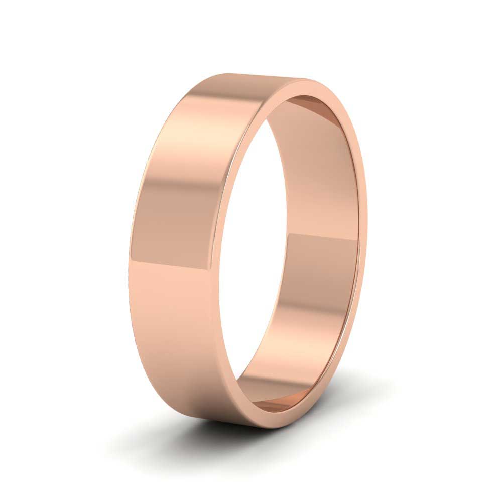 18ct Rose Gold 5mm Flat Shape Classic Weight Wedding Ring