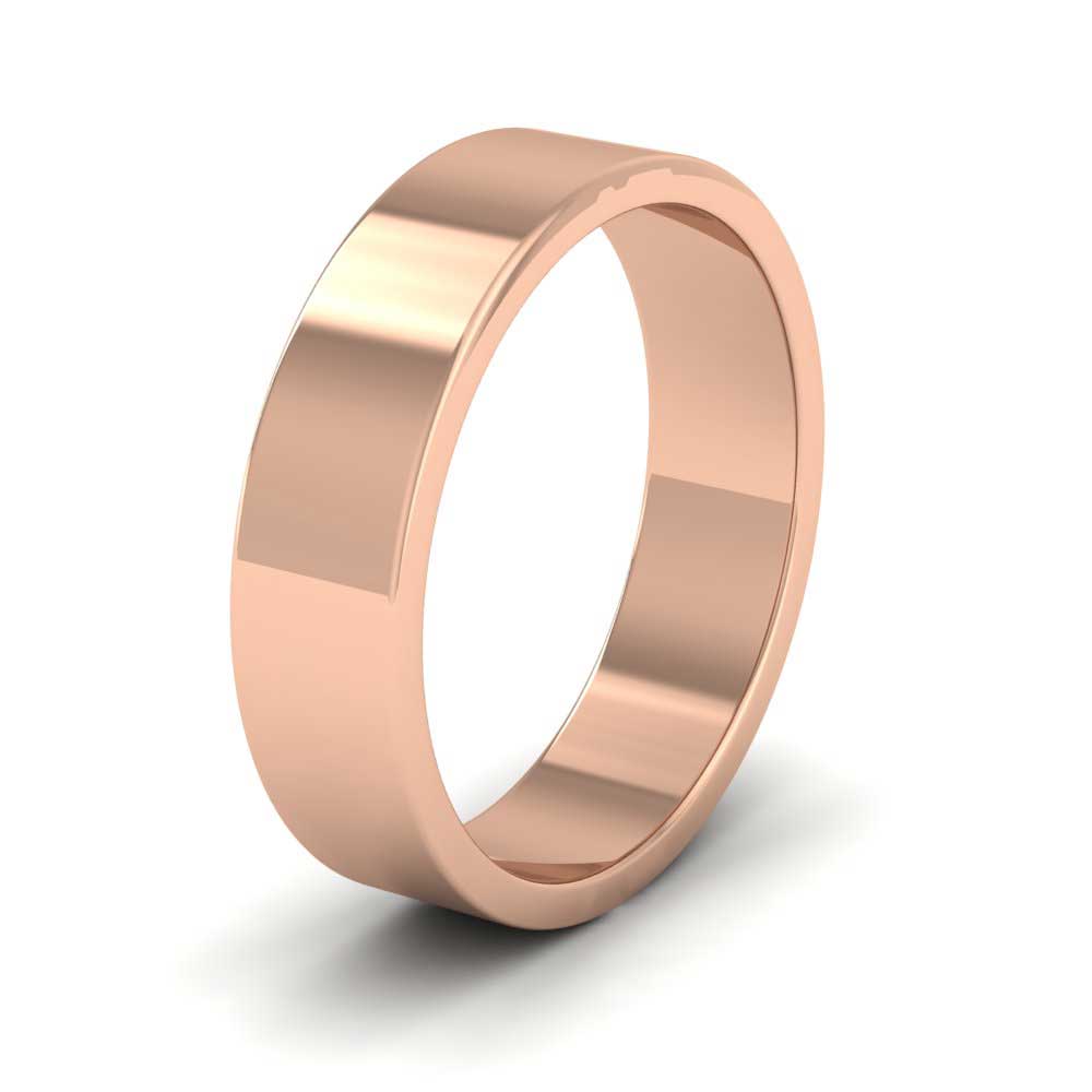 9ct Rose Gold 5mm Flat Shape Extra Heavy Weight Wedding Ring
