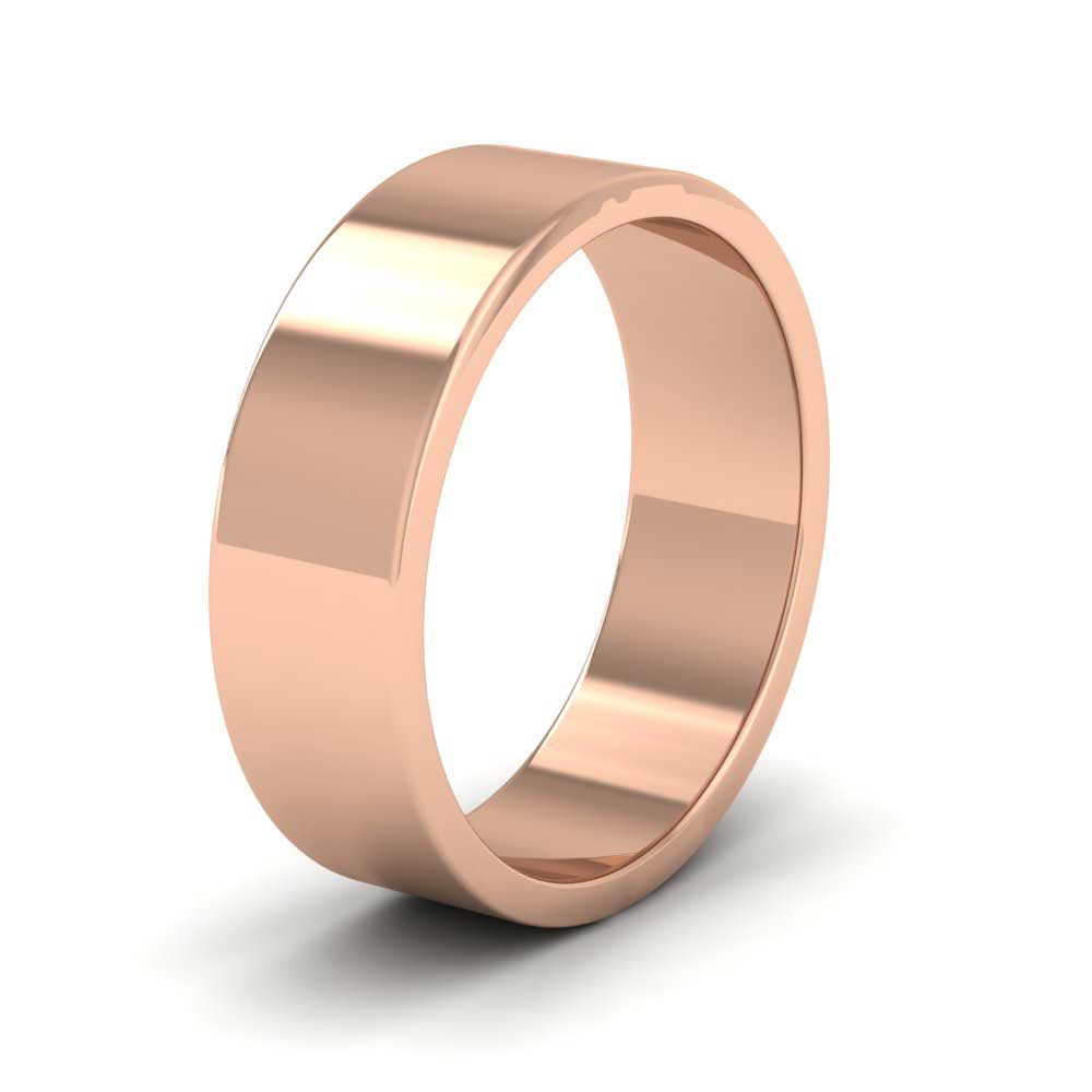 9ct Rose Gold 6mm Flat Shape Extra Heavy Weight Wedding Ring