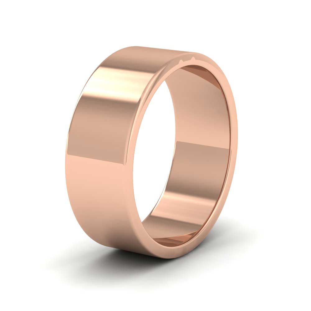 9ct Rose Gold 7mm Flat Shape Extra Heavy Weight Wedding Ring
