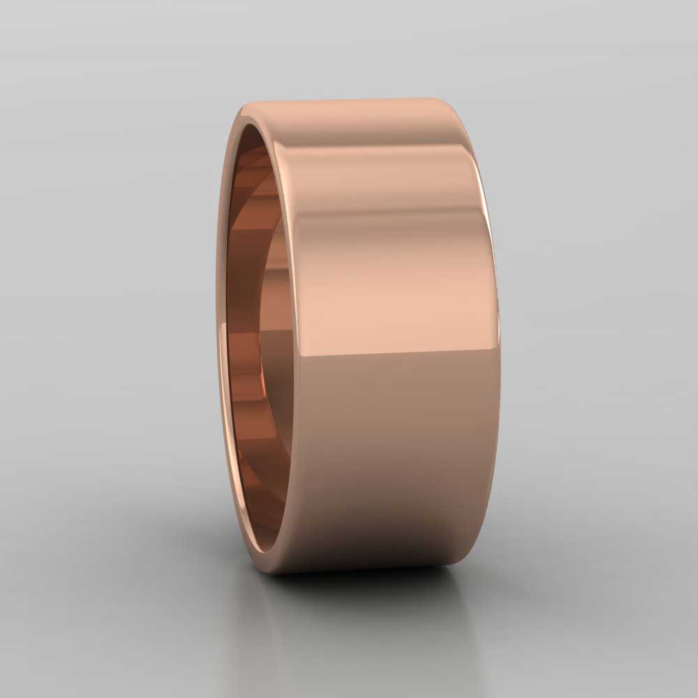 18ct Rose Gold 8mm Flat Shape Classic Weight Wedding Ring Right View