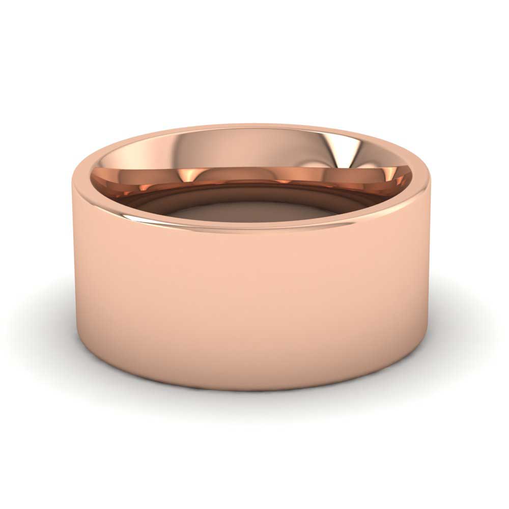 9ct Rose Gold 10mm Flat Shape (Comfort Fit) Super Heavy Weight Wedding Ring Down View