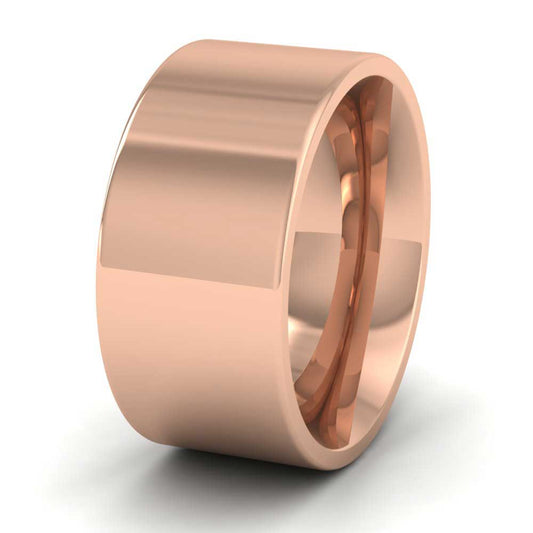 9ct Rose Gold 10mm Flat Shape (Comfort Fit) Super Heavy Weight Wedding Ring