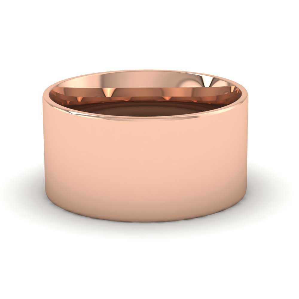 9ct Rose Gold 10mm Flat Shape (Comfort Fit) Classic Weight Wedding Ring Down View