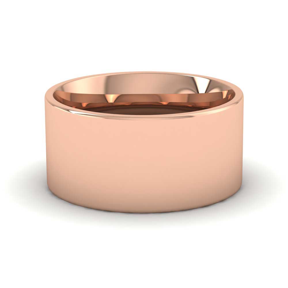 18ct Rose Gold 10mm Flat Shape (Comfort Fit) Extra Heavy Weight Wedding Ring Down View