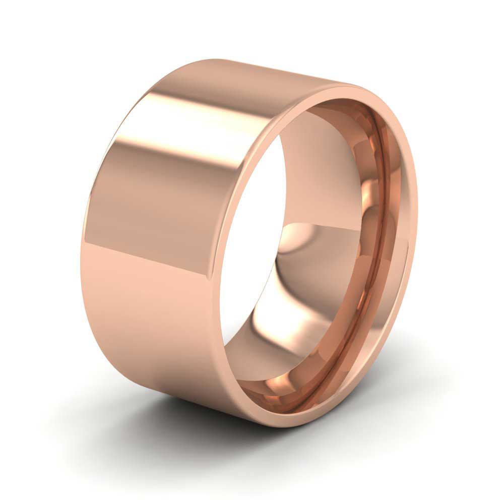 9ct Rose Gold 10mm Flat Shape (Comfort Fit) Extra Heavy Weight Wedding Ring
