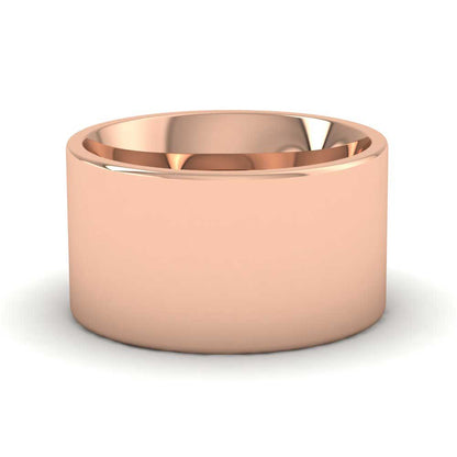 18ct Rose Gold 12mm Flat Shape (Comfort Fit) Super Heavy Weight Wedding Ring Down View