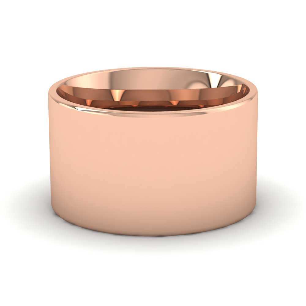 18ct Rose Gold 12mm Flat Shape (Comfort Fit) Extra Heavy Weight Wedding Ring Down View