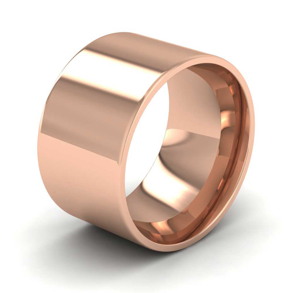 18ct Rose Gold 12mm Flat Shape (Comfort Fit) Extra Heavy Weight Wedding Ring