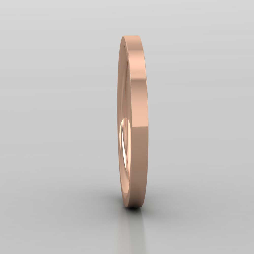 9ct Rose Gold 2mm Flat Shape (Comfort Fit) Super Heavy Weight Wedding Ring Right View