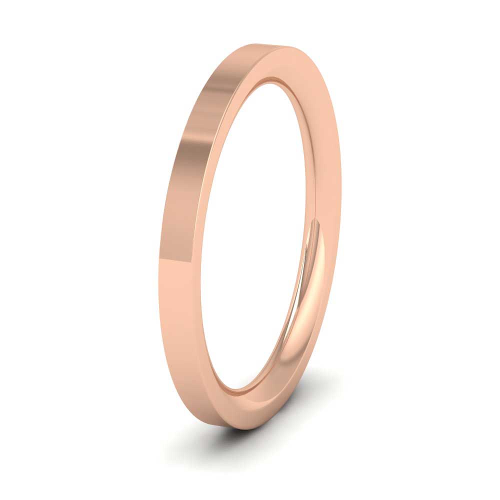 18ct Rose Gold 2mm Flat Shape (Comfort Fit) Super Heavy Weight Wedding Ring