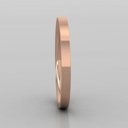 9ct Rose Gold 2mm Flat Shape (Comfort Fit) Classic Weight Wedding Ring Right View