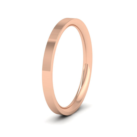 18ct Rose Gold 2mm Flat Shape (Comfort Fit) Classic Weight Wedding Ring