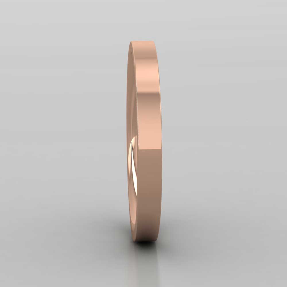 9ct Rose Gold 2.5mm Flat Shape (Comfort Fit) Super Heavy Weight Wedding Ring Right View