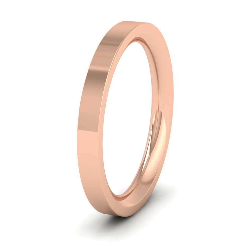 9ct Rose Gold 2.5mm Flat Shape (Comfort Fit) Super Heavy Weight Wedding Ring