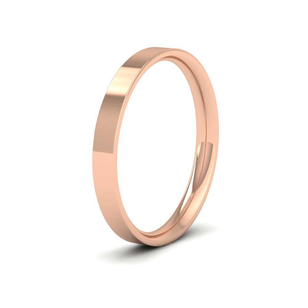 9ct Rose Gold 2.5mm Flat Shape (Comfort Fit) Classic Weight Wedding Ring