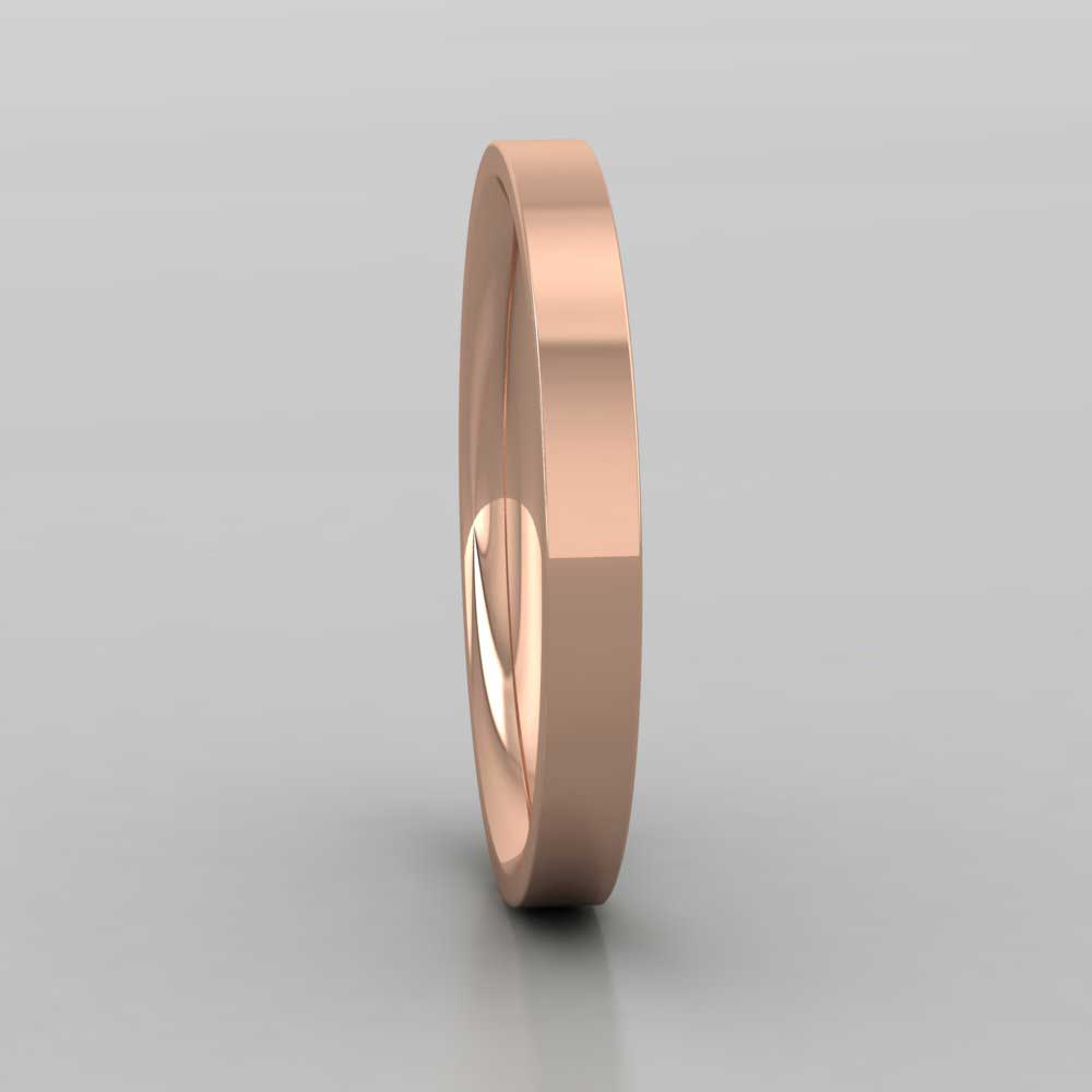 9ct Rose Gold 2.5mm Flat Shape (Comfort Fit) Extra Heavy Weight Wedding Ring Right View