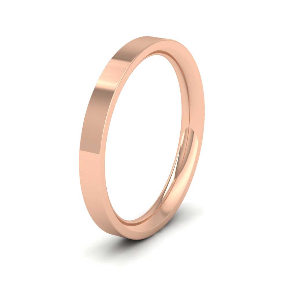 9ct Rose Gold 2.5mm Flat Shape (Comfort Fit) Extra Heavy Weight Wedding Ring