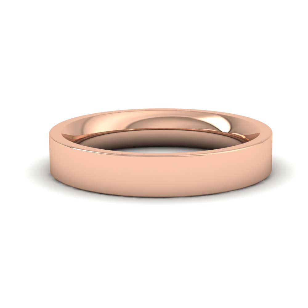 18ct Rose Gold 4mm Flat Shape (Comfort Fit) Super Heavy Weight Wedding Ring Down View