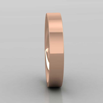 9ct Rose Gold 4mm Flat Shape (Comfort Fit) Super Heavy Weight Wedding Ring Right View