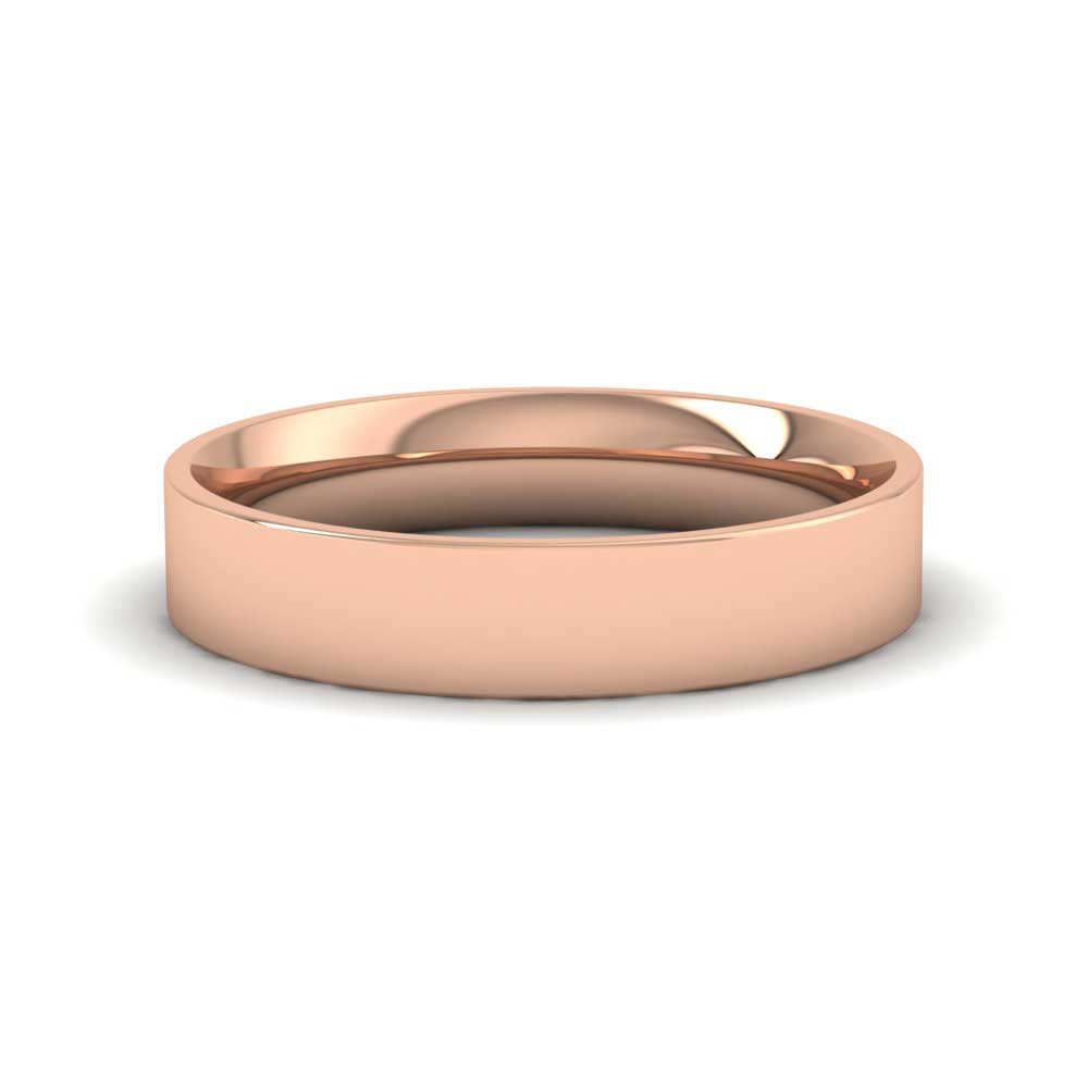 9ct Rose Gold 4mm Flat Shape (Comfort Fit) Classic Weight Wedding Ring Down View