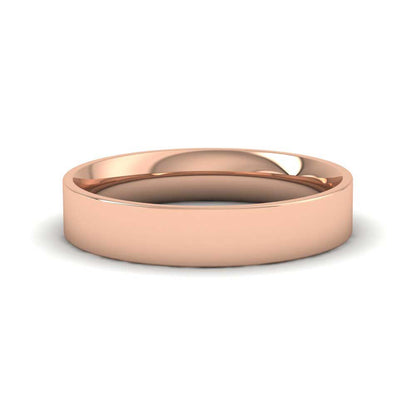 9ct Rose Gold 4mm Flat Shape (Comfort Fit) Classic Weight Wedding Ring Down View