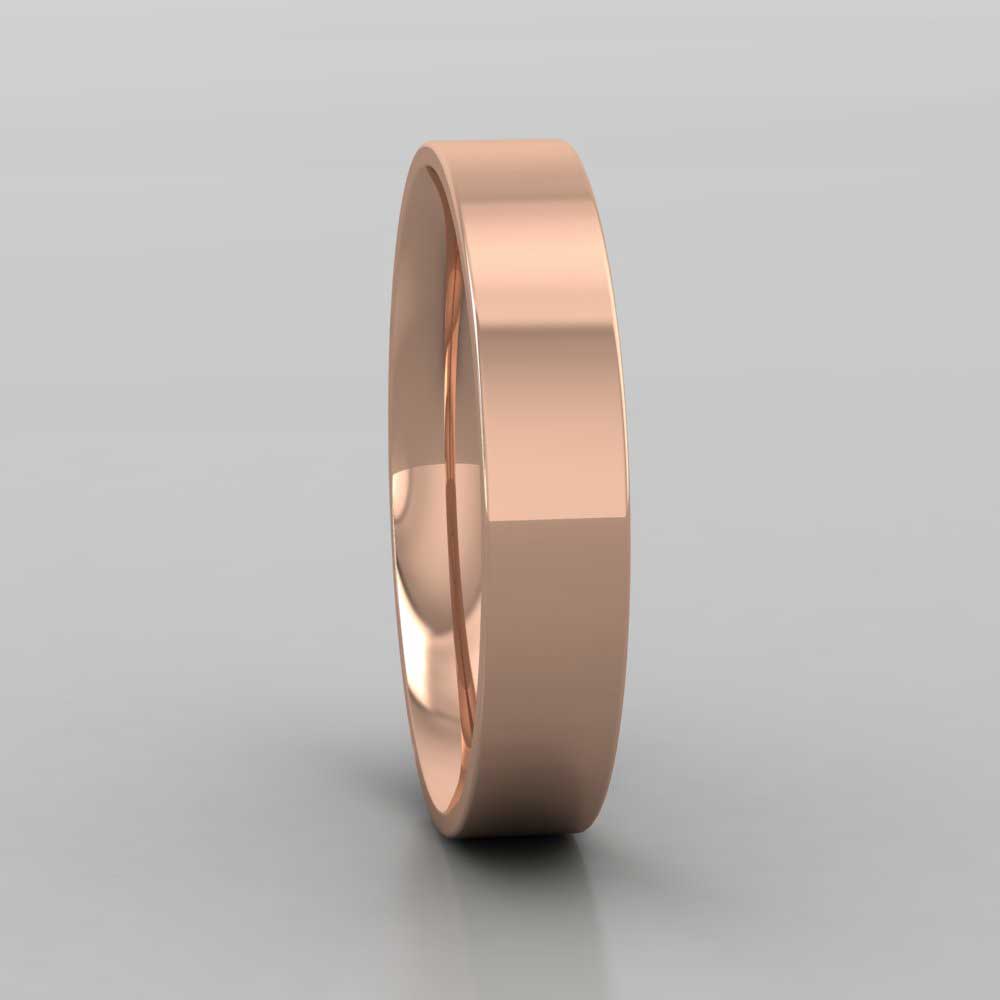 9ct Rose Gold 4mm Flat Shape (Comfort Fit) Classic Weight Wedding Ring Right View