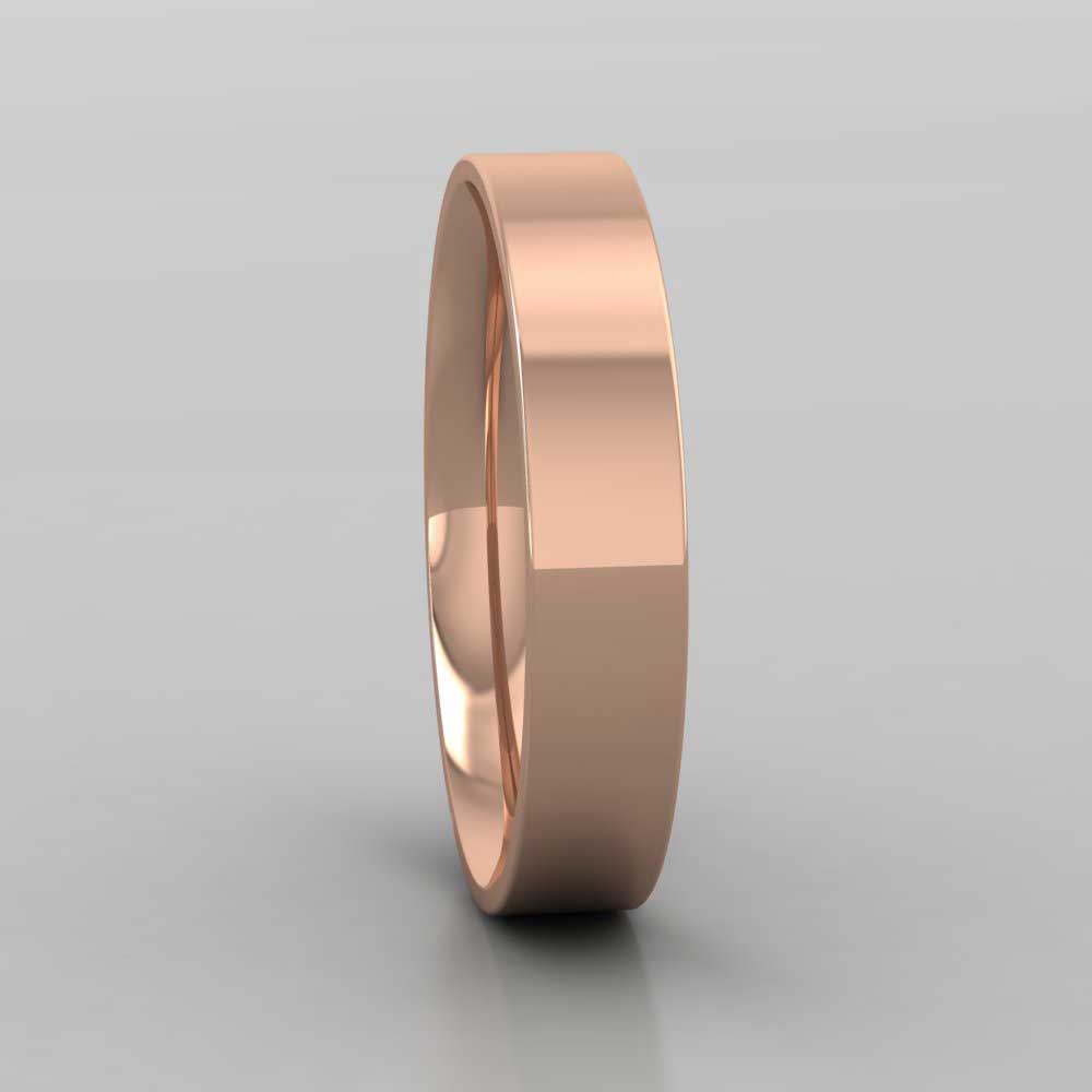 18ct Rose Gold 4mm Flat Shape (Comfort Fit) Classic Weight Wedding Ring Right View