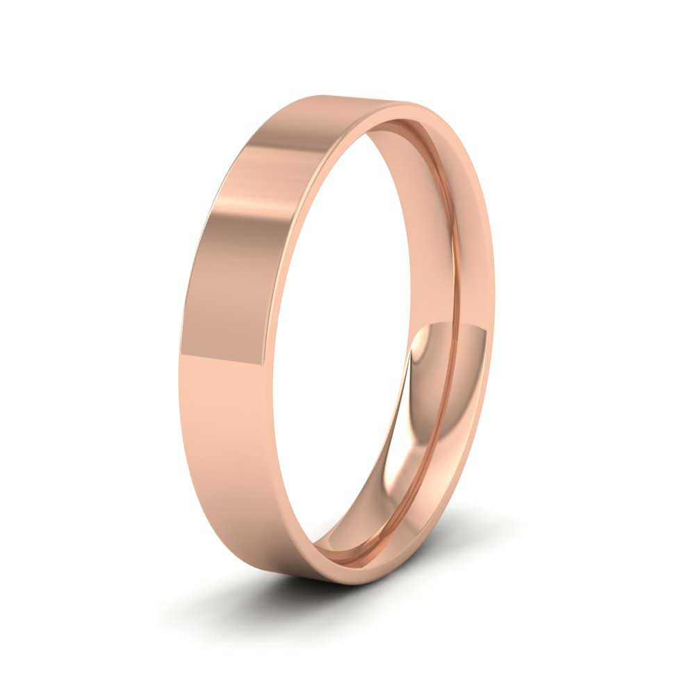 9ct Rose Gold 4mm Flat Shape (Comfort Fit) Classic Weight Wedding Ring