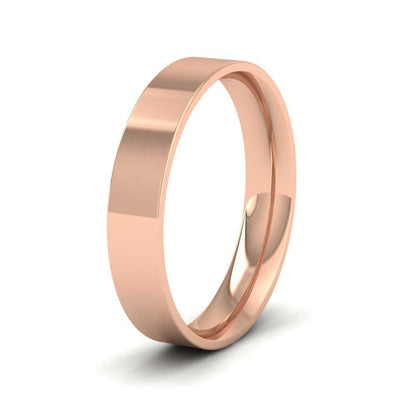 18ct Rose Gold 4mm Flat Shape (Comfort Fit) Classic Weight Wedding Ring