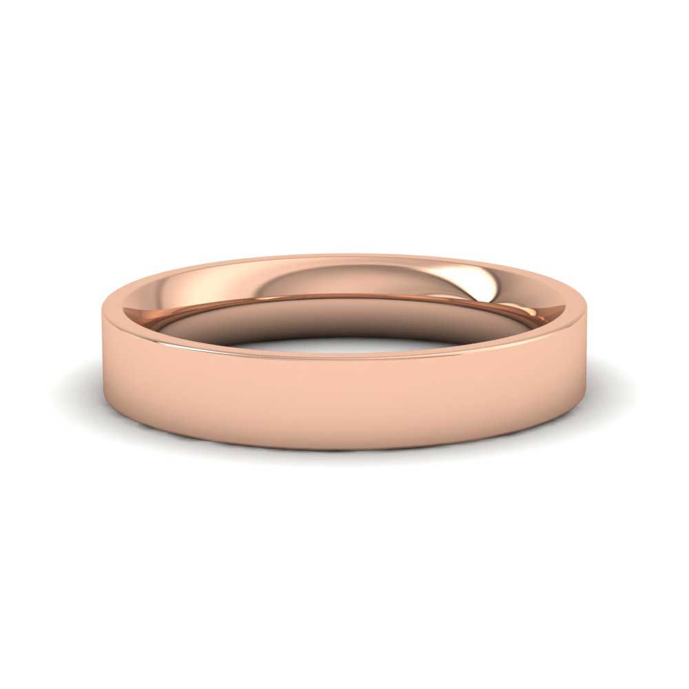 9ct Rose Gold 4mm Flat Shape (Comfort Fit) Extra Heavy Weight Wedding Ring Down View