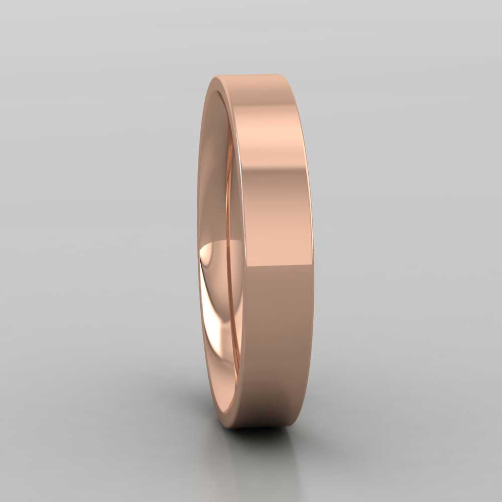 9ct Rose Gold 4mm Flat Shape (Comfort Fit) Extra Heavy Weight Wedding Ring Right View