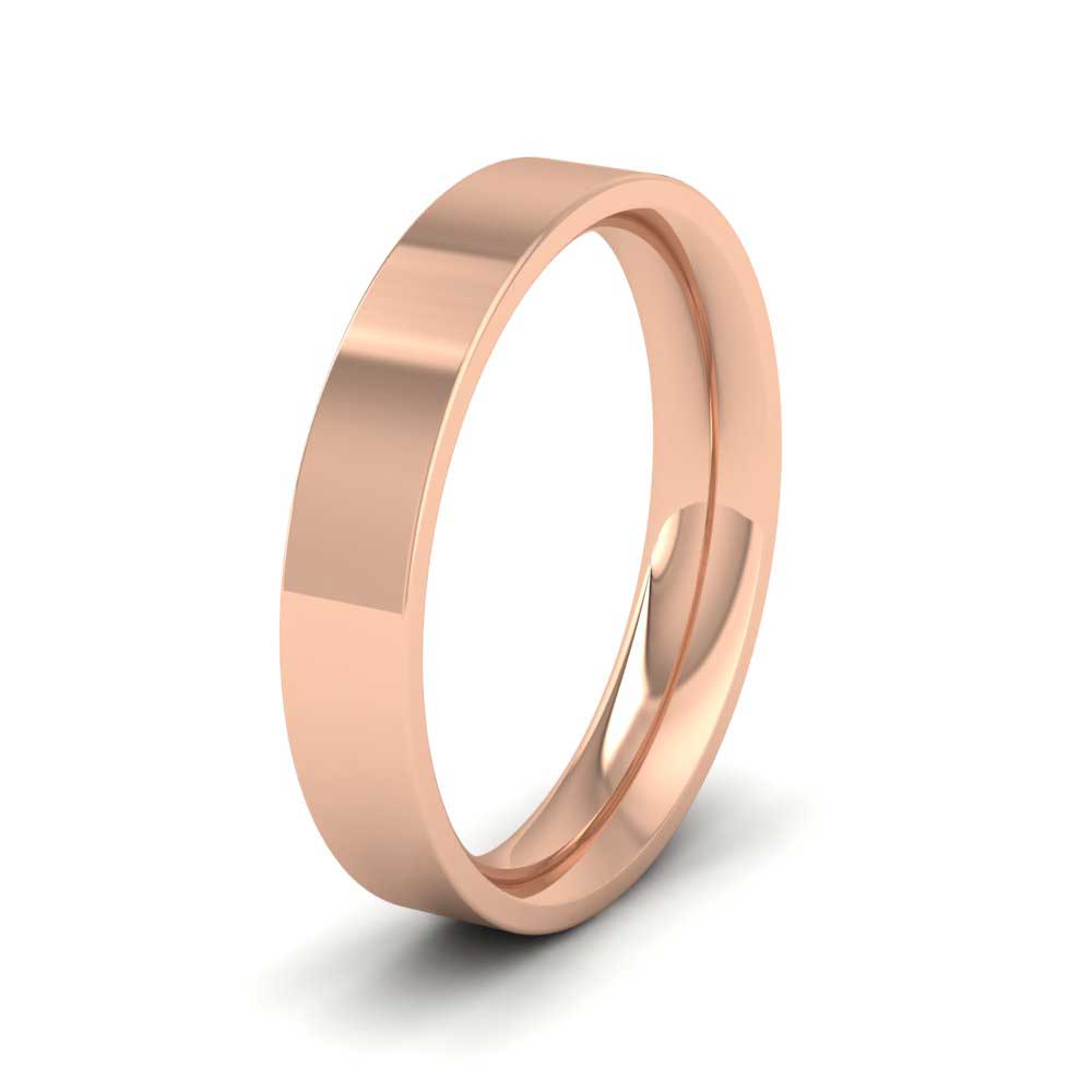 9ct Rose Gold 4mm Flat Shape (Comfort Fit) Extra Heavy Weight Wedding Ring
