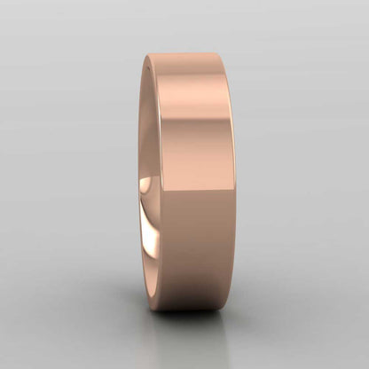 9ct Rose Gold 6mm Flat Shape (Comfort Fit) Super Heavy Weight Wedding Ring Right View