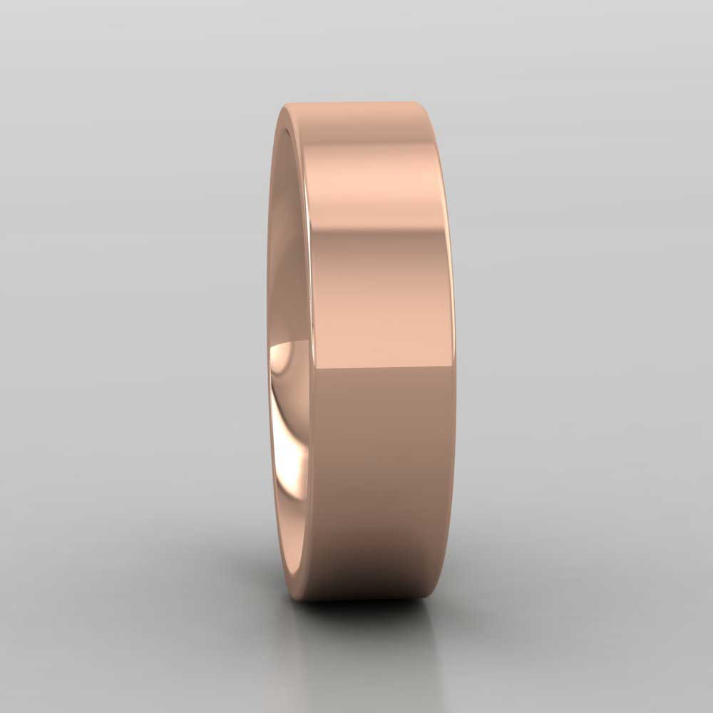 18ct Rose Gold 6mm Flat Shape (Comfort Fit) Super Heavy Weight Wedding Ring Right View