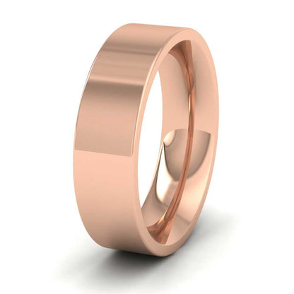 9ct Rose Gold 6mm Flat Shape (Comfort Fit) Super Heavy Weight Wedding Ring