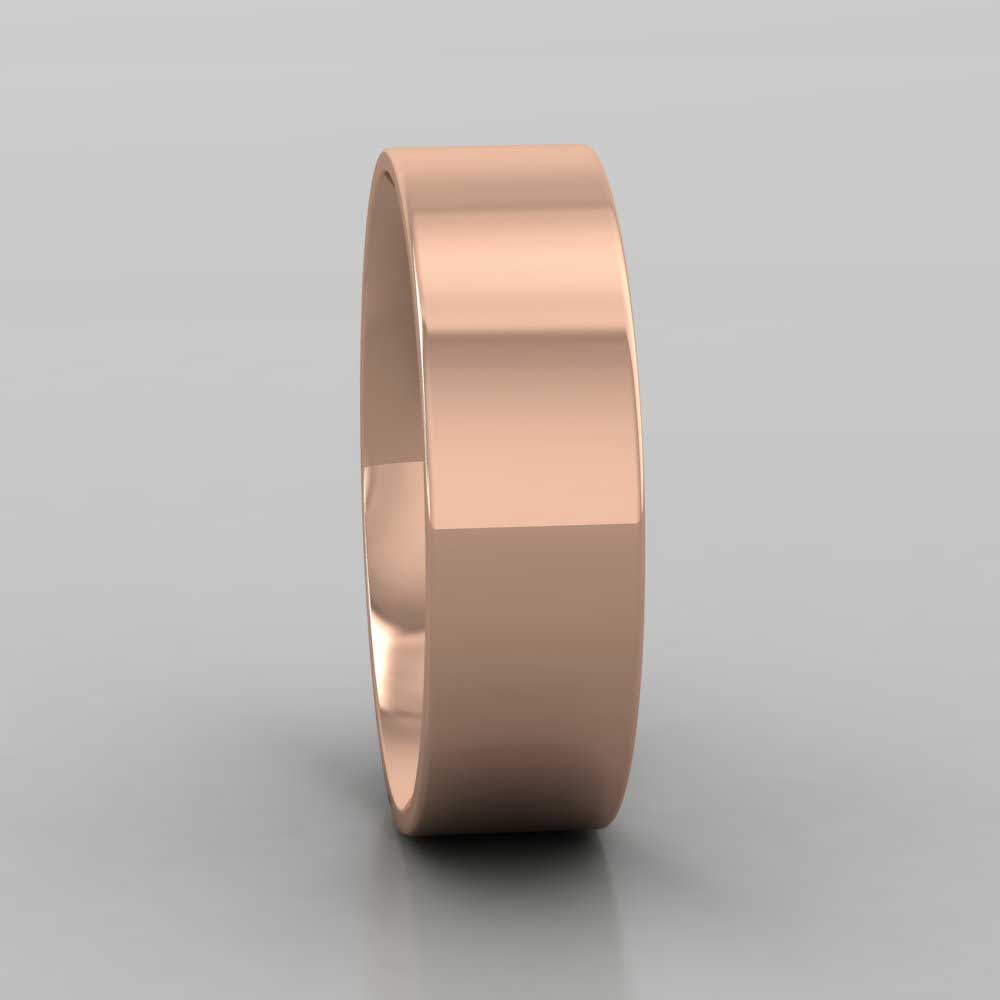 9ct Rose Gold 6mm Flat Shape (Comfort Fit) Classic Weight Wedding Ring Right View