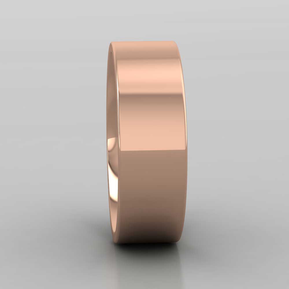 18ct Rose Gold 7mm Flat Shape (Comfort Fit) Super Heavy Weight Wedding Ring Right View