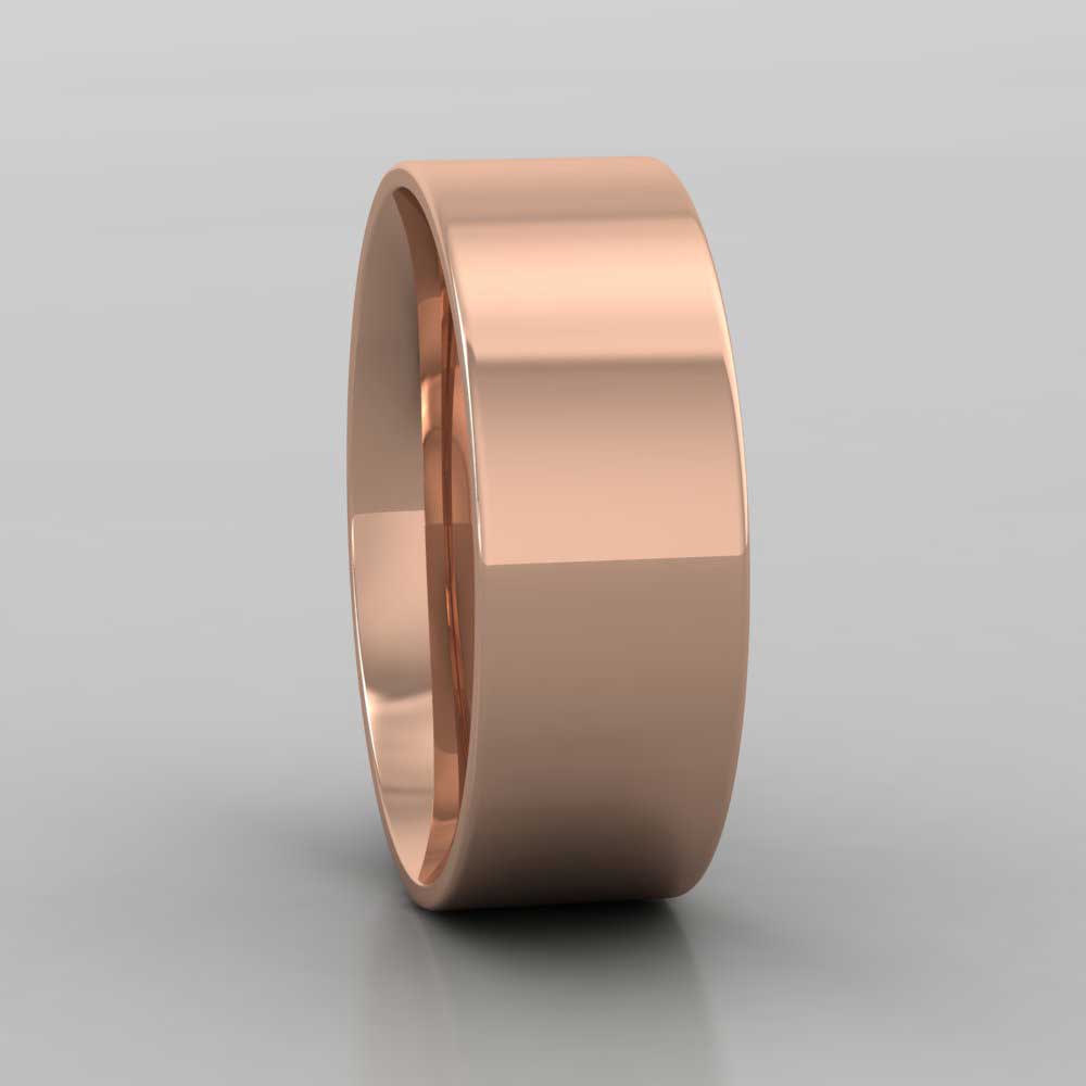 9ct Rose Gold 7mm Flat Shape (Comfort Fit) Classic Weight Wedding Ring Right View