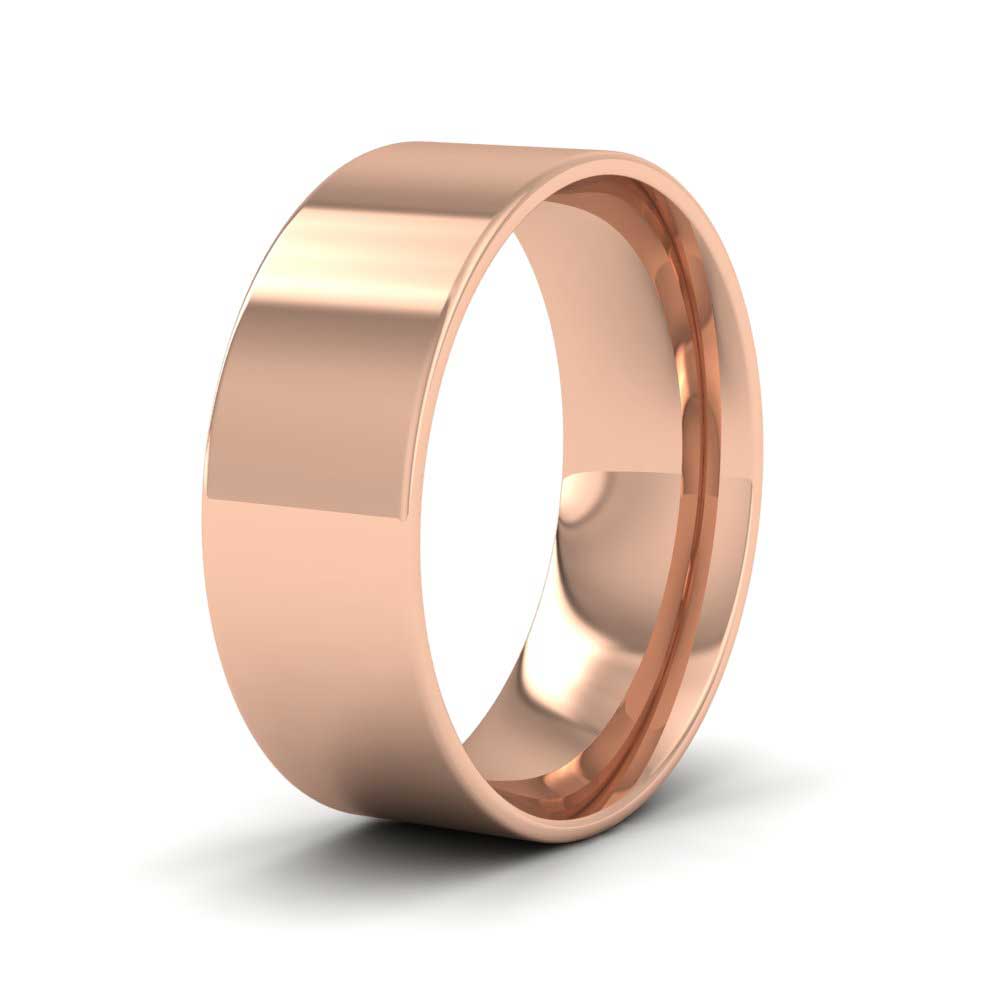 9ct Rose Gold 7mm Flat Shape (Comfort Fit) Classic Weight Wedding Ring
