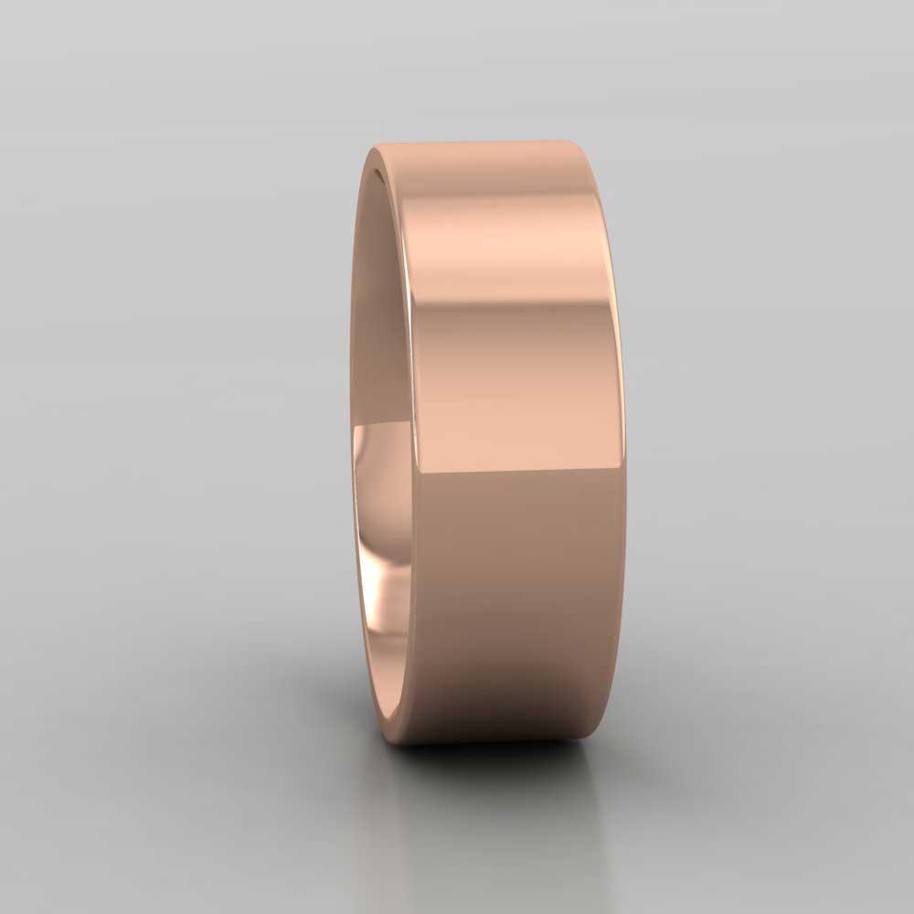 9ct Rose Gold 7mm Flat Shape (Comfort Fit) Extra Heavy Weight Wedding Ring Right View