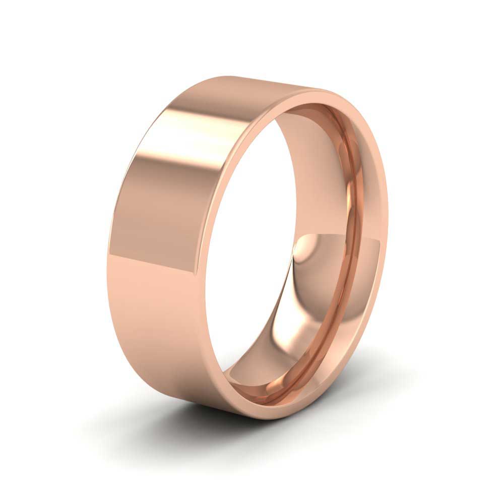 9ct Rose Gold 7mm Flat Shape (Comfort Fit) Extra Heavy Weight Wedding Ring