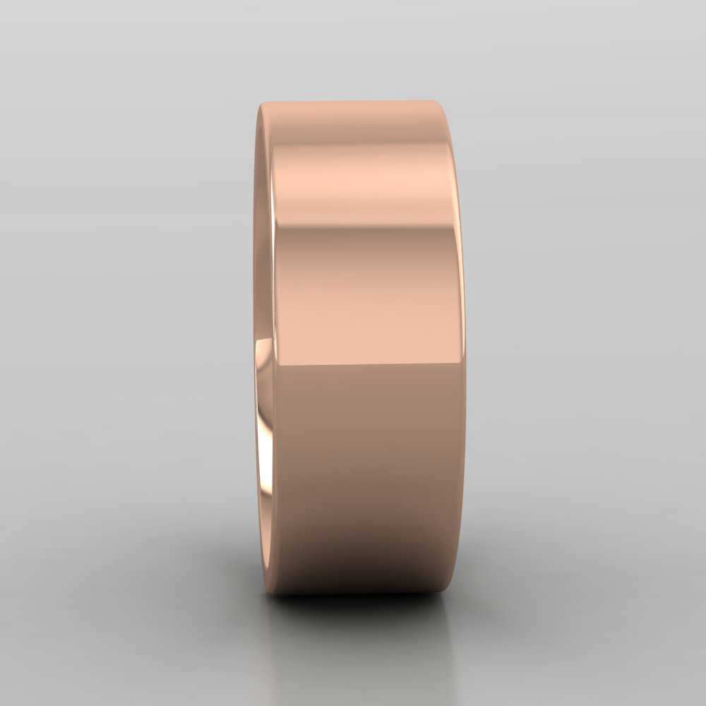 9ct Rose Gold 8mm Flat Shape (Comfort Fit) Super Heavy Weight Wedding Ring Right View