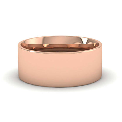 18ct Rose Gold 8mm Flat Shape (Comfort Fit) Classic Weight Wedding Ring Down View